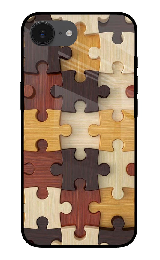 Wooden Puzzle iPhone 16e Glass Case