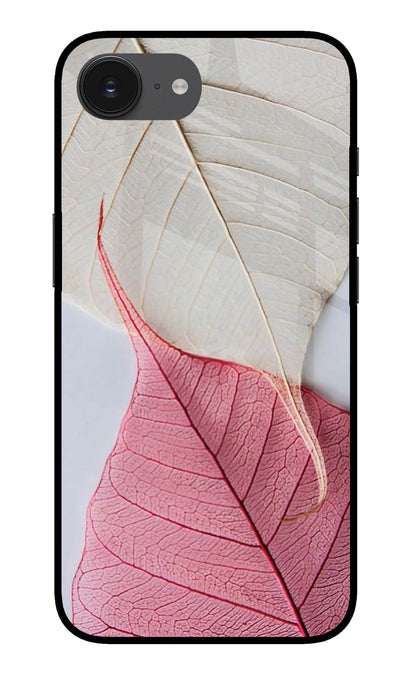 White Pink Leaf iPhone 16e Back Cover