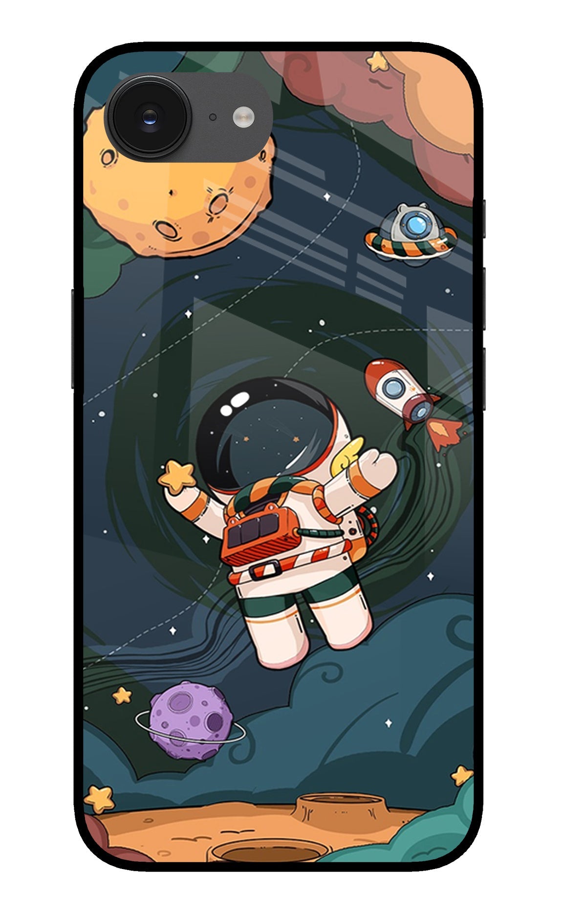 Cartoon Astronaut iPhone 16e Back Cover