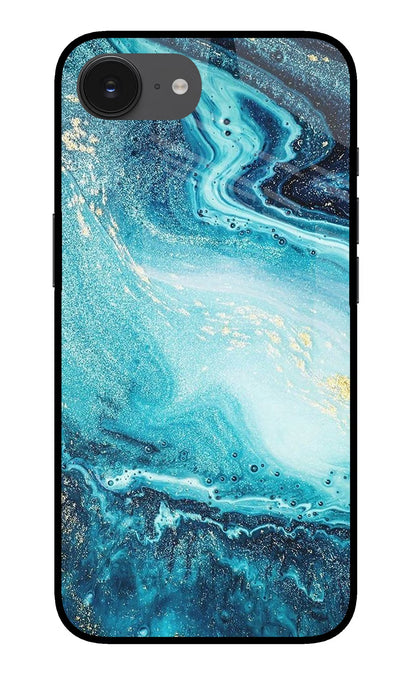Blue Glitter Marble iPhone 16e Back Cover