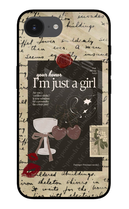 I am just a girl iPhone 16e Back Cover