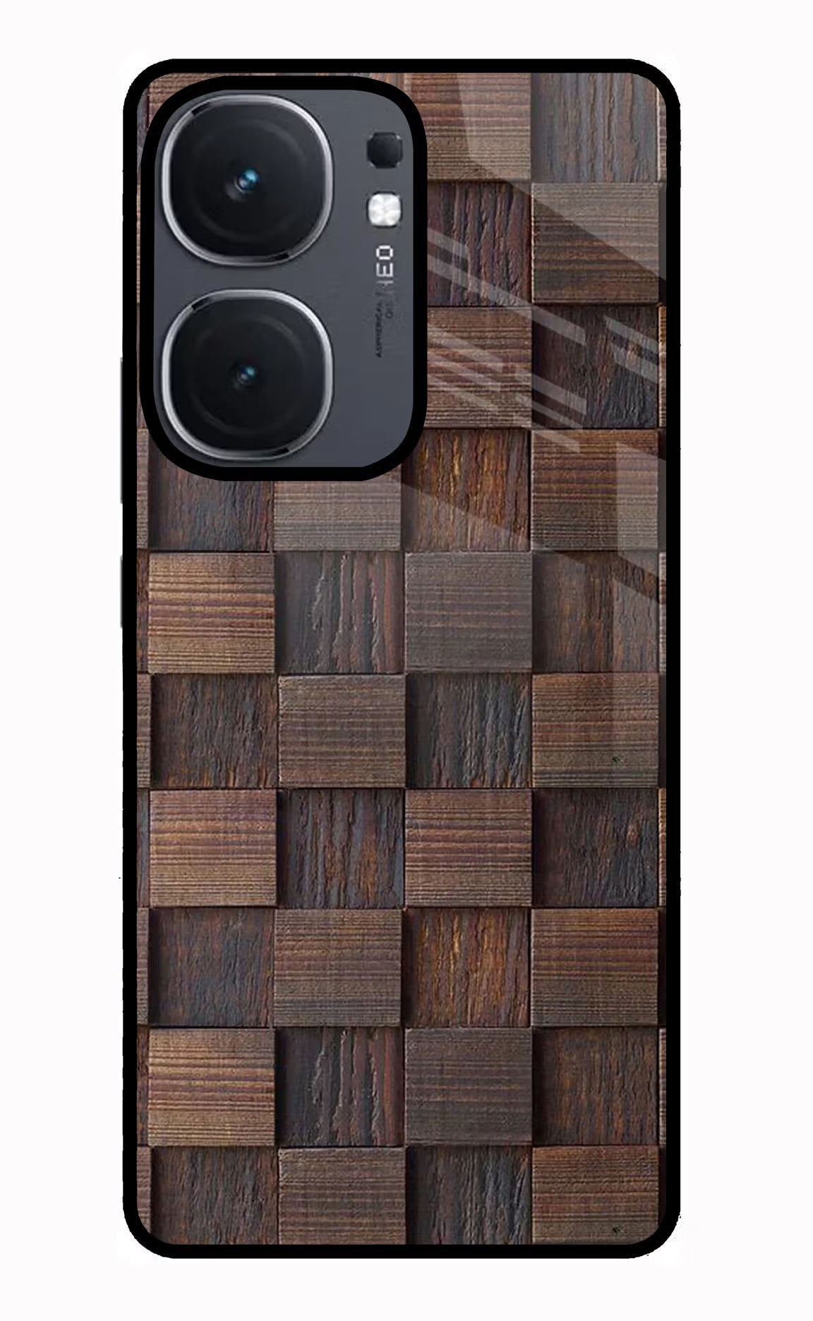 Wooden Cube Design iQOO Neo 9 Back Cover Glass Case - Hello Swanky