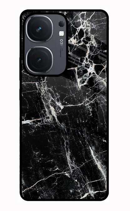 Black Marble Texture iQOO Neo 9 Back Cover Glass Case - Hello Swanky