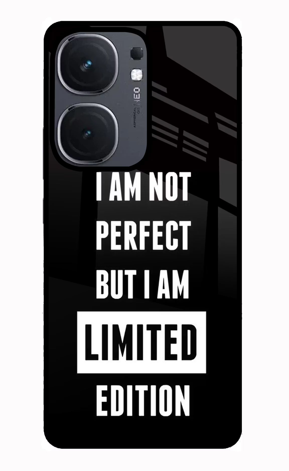 I Am Not Perfect But I Am Limited Edition iQOO Neo 9 Back Cover Glass Case - Hello Swanky