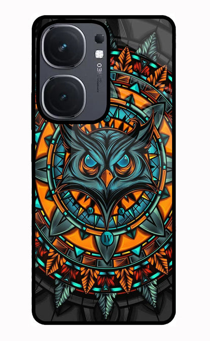 Angry Owl Art iQOO Neo 9 Back Cover Glass Case - Hello Swanky