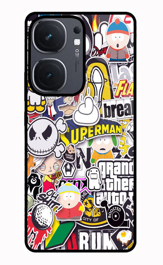 Sticker Bomb iQOO Neo 9 Back Cover Glass Case - Hello Swanky