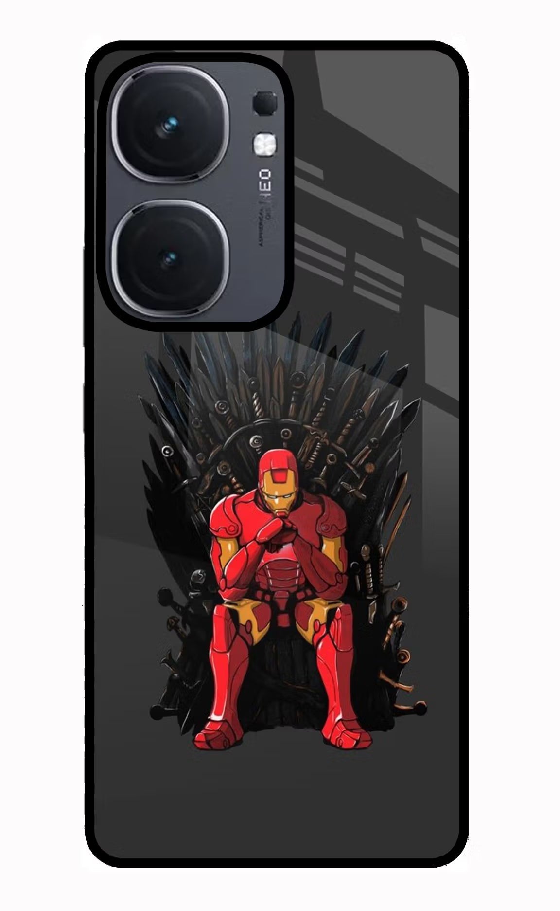 Ironman Throne iQOO Neo 9 Back Cover Glass Case - Hello Swanky