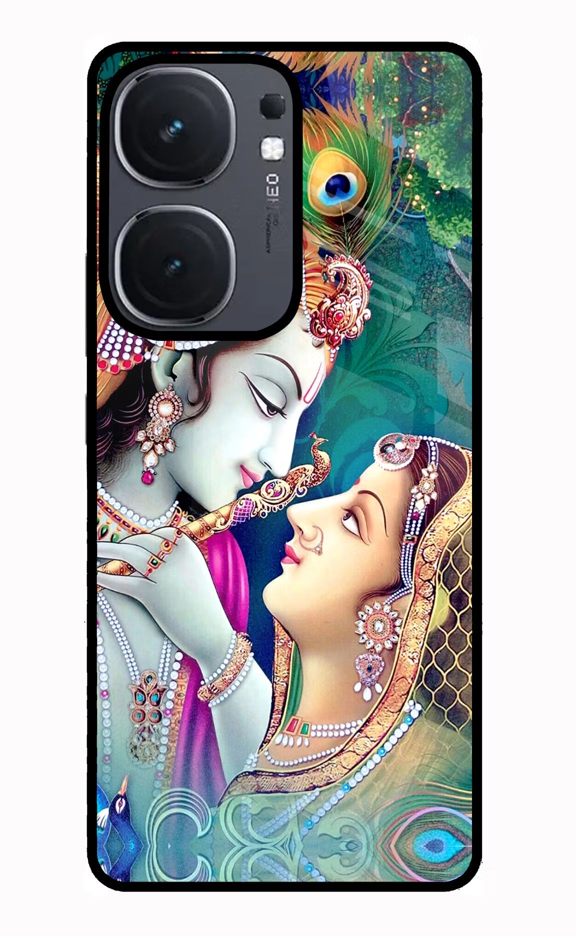 Lord Radha Krishna iQOO Neo 9 Back Cover Glass Case - Hello Swanky