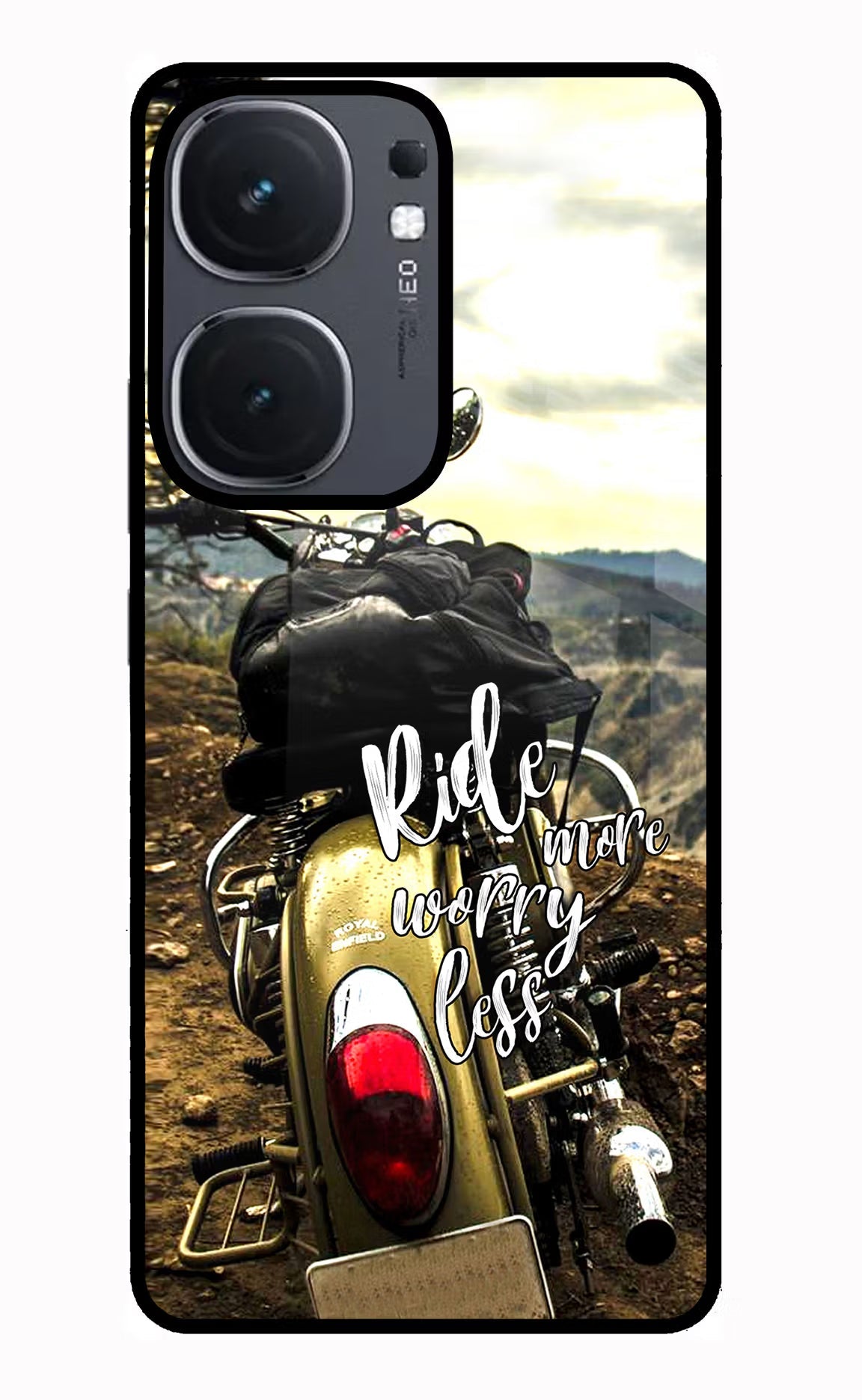 Ride More Worry Less iQOO Neo 9 Back Cover Glass Case - Hello Swanky