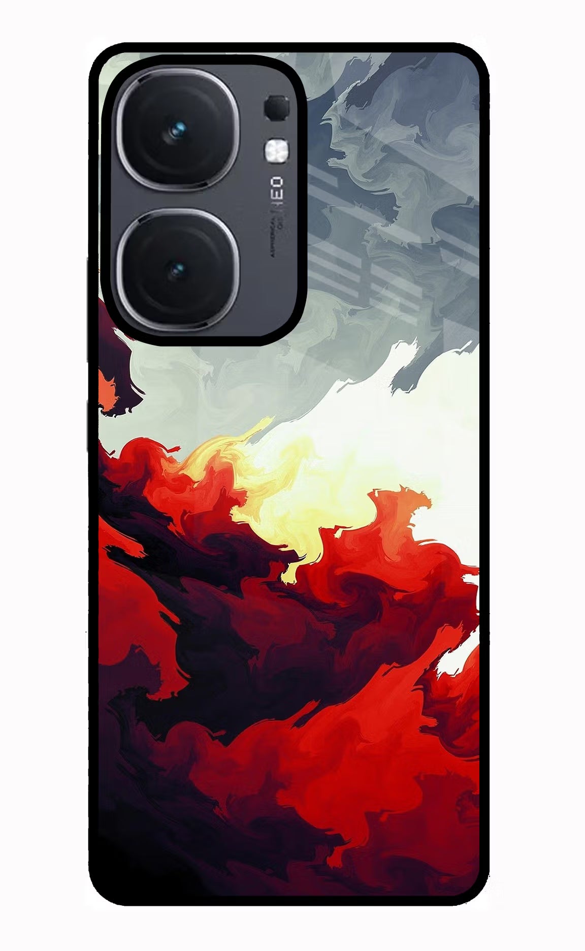 Fire Cloud iQOO Neo 9 Back Cover Glass Case - Hello Swanky