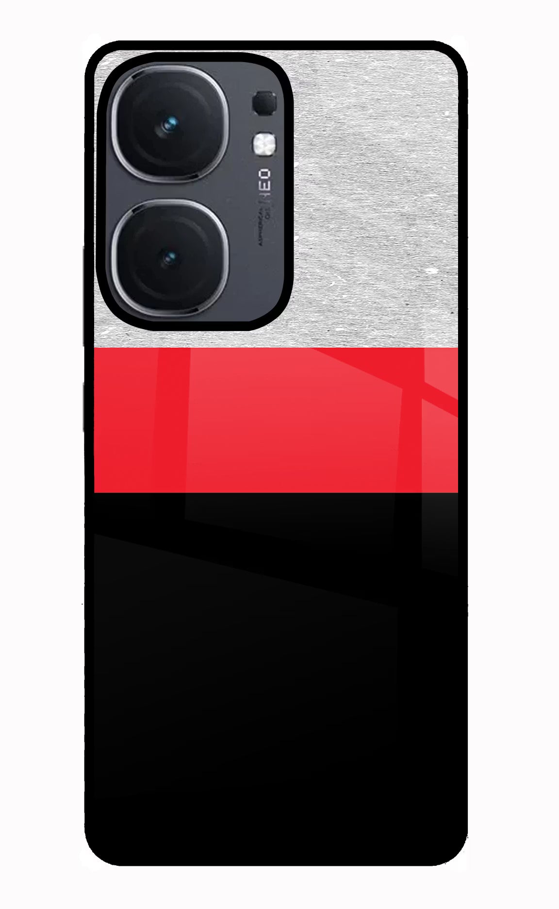 Tri Color Pattern iQOO Neo 9 Back Cover Glass Case - Hello Swanky