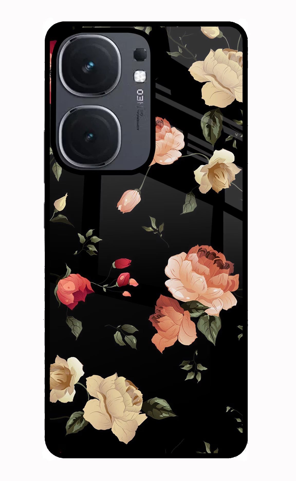 Flowers iQOO Neo 9 Back Cover Glass Case - Hello Swanky