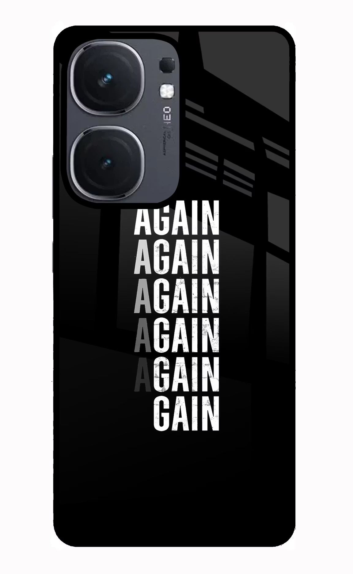 Again Again Gain iQOO Neo 9 Back Cover Glass Case - Hello Swanky