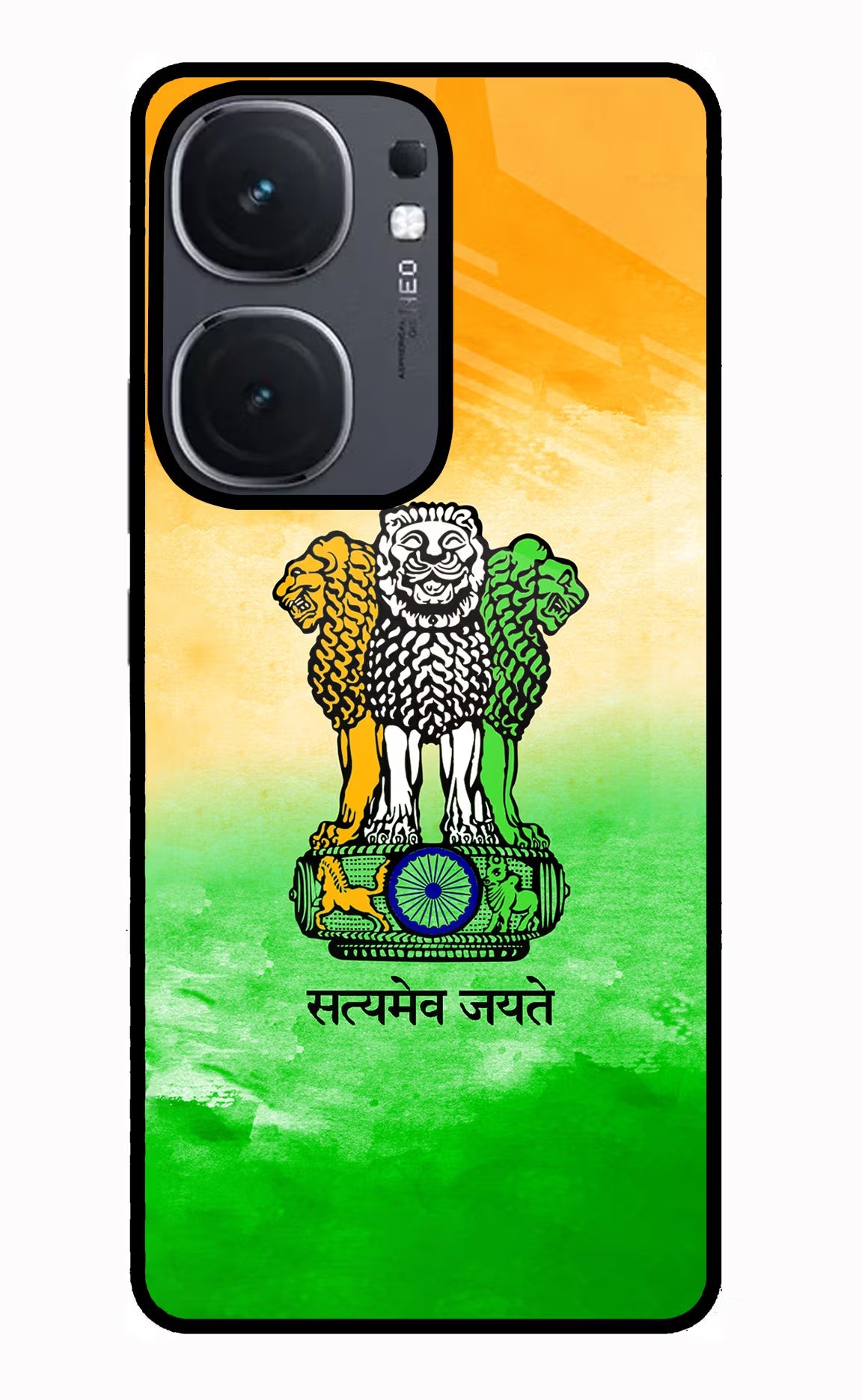 Satyamev Jayate Flag iQOO Neo 9 Back Cover Glass Case - Hello Swanky