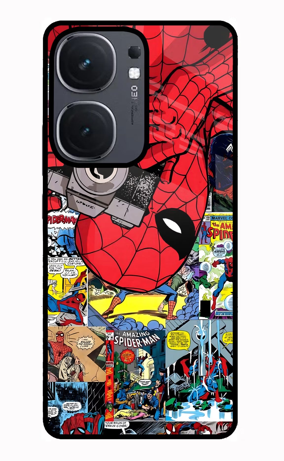 Spider Man iQOO Neo 9 Back Cover Glass Case - Hello Swanky
