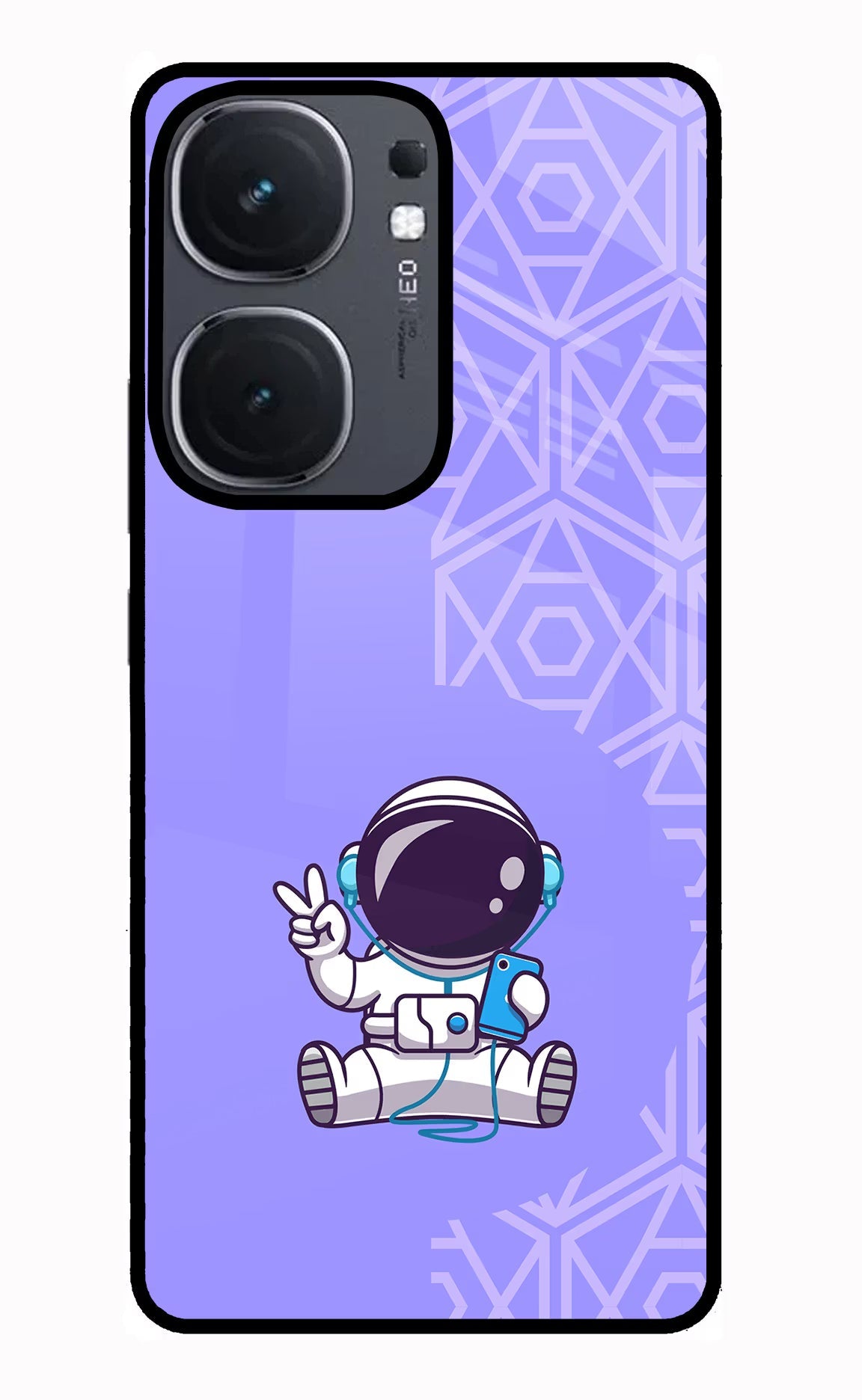 Cute Astronaut Chilling iQOO Neo 9 Back Cover Glass Case - Hello Swanky
