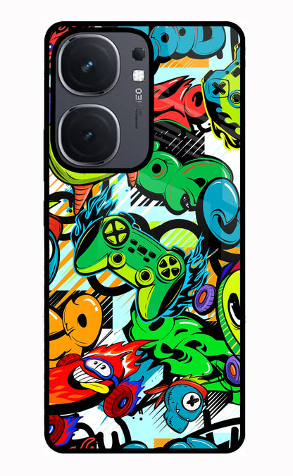 Game Doodle iQOO Neo 9 Back Cover Glass Case - Hello Swanky