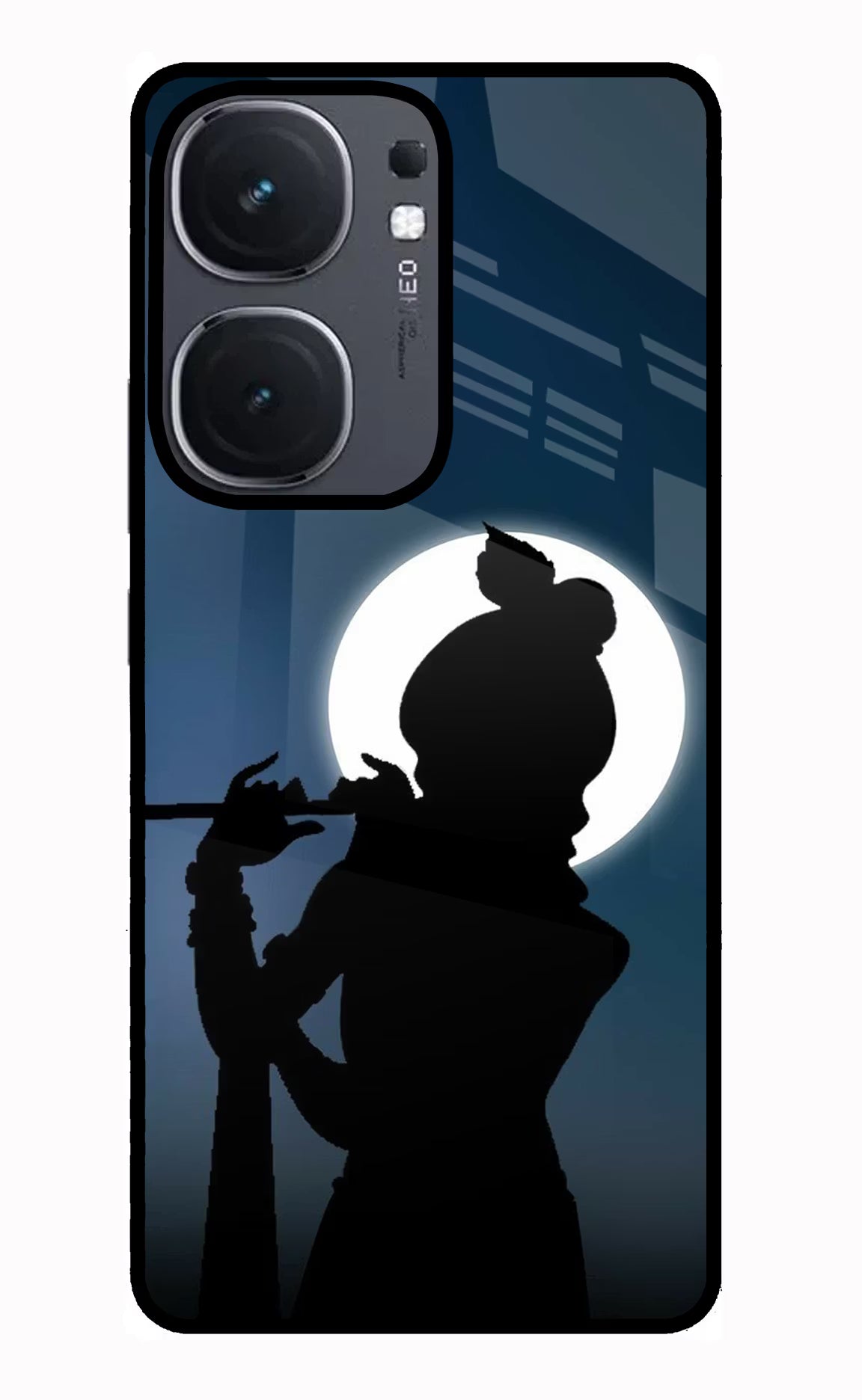 Shri Krishna Silhouette iQOO Neo 9 Back Cover Glass Case - Hello Swanky