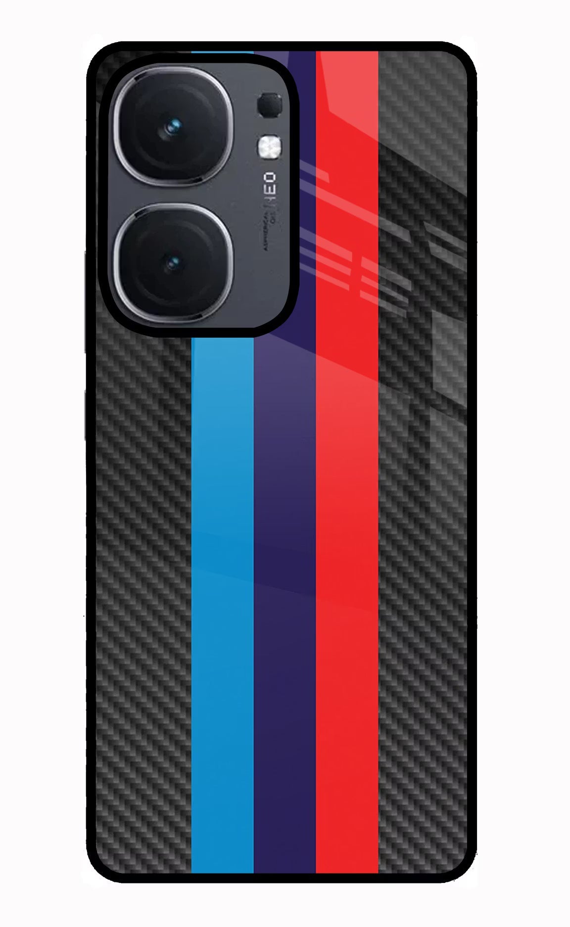 BMW Stripes Pattern iQOO Neo 9 Back Cover Glass Case - Hello Swanky