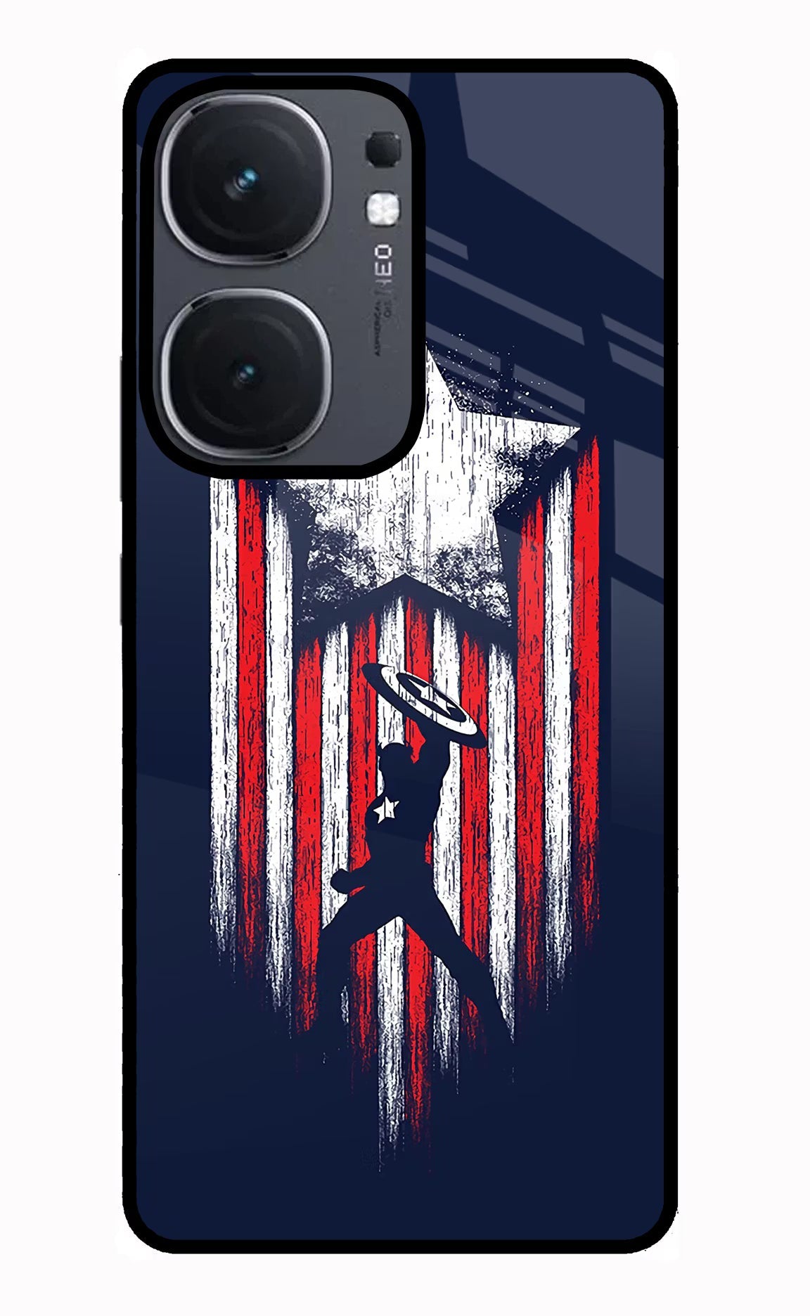 Captain America Marvel Art iQOO Neo 9 Back Cover Glass Case - Hello Swanky