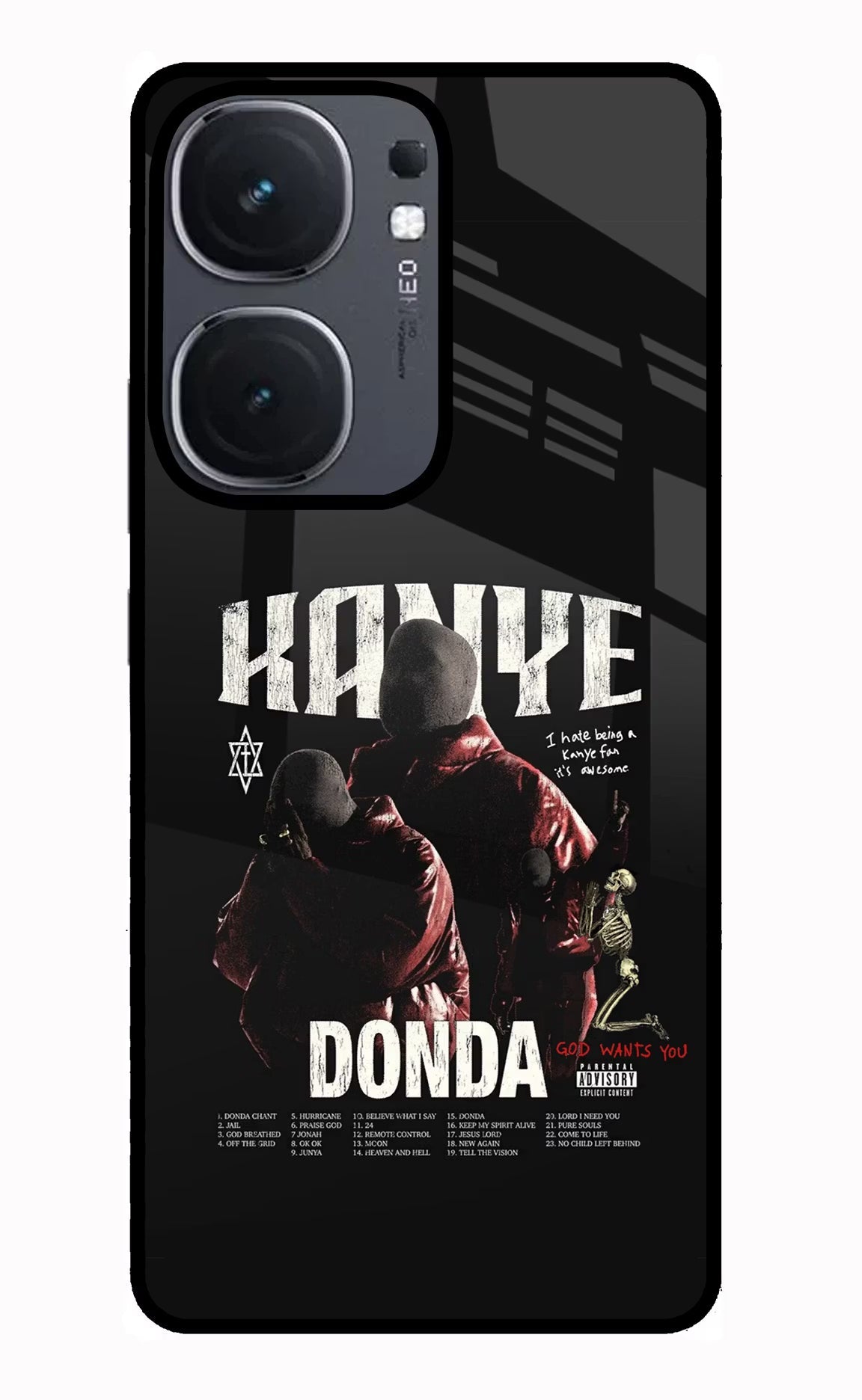 Donda Kanye West iQOO Neo 9 Back Cover Glass Case - Hello Swanky