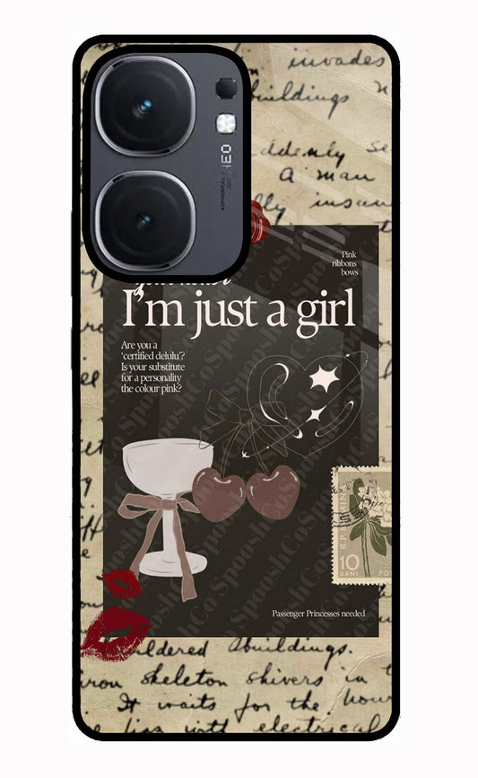 I Am Just a Girl iQOO Neo 9 Back Cover Glass Case - Hello Swanky