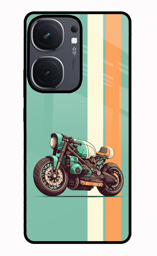 Striped Moto Drift iQOO Neo 9 Back Cover Glass Case - Hello Swanky