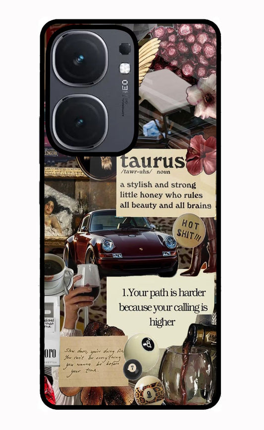 Taurus Zodiac iQOO Neo 9 Back Cover Glass Case - Hello Swanky
