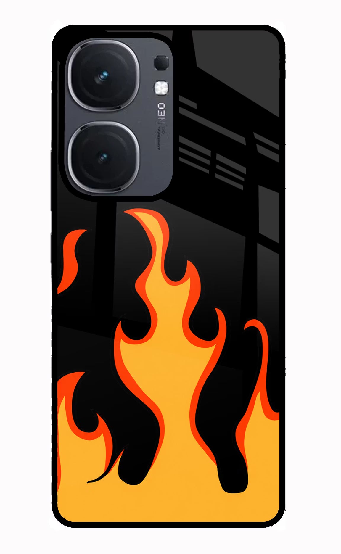Fired Up - Black iQOO Neo 9 Back Cover Glass Case - Hello Swanky