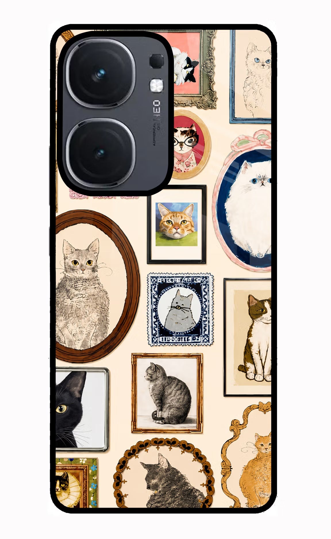 Mirror Cats iQOO Neo 9 Back Cover Glass Case - Hello Swanky