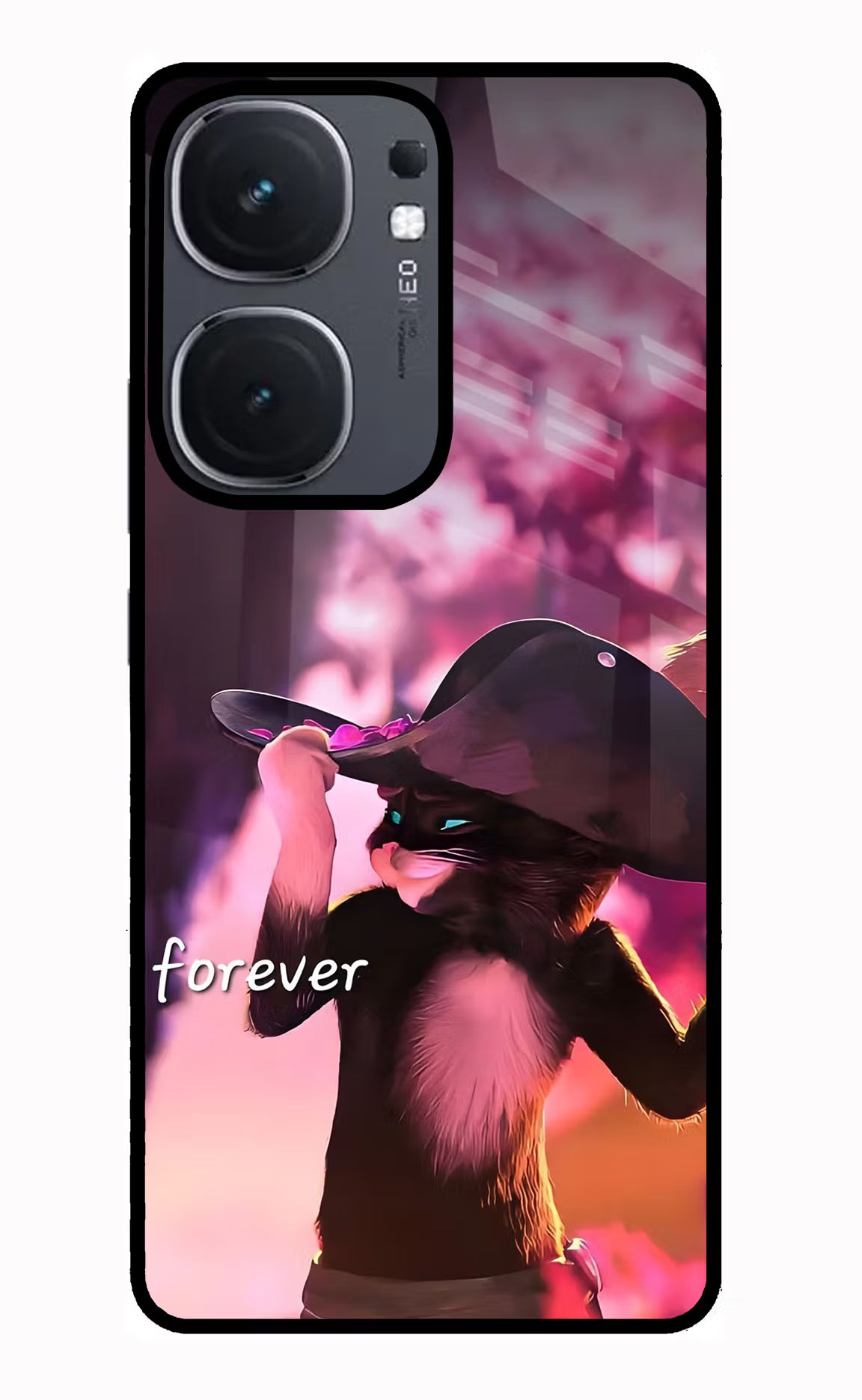 Forever Cat iQOO Neo 9 Back Cover Glass Case - Hello Swanky