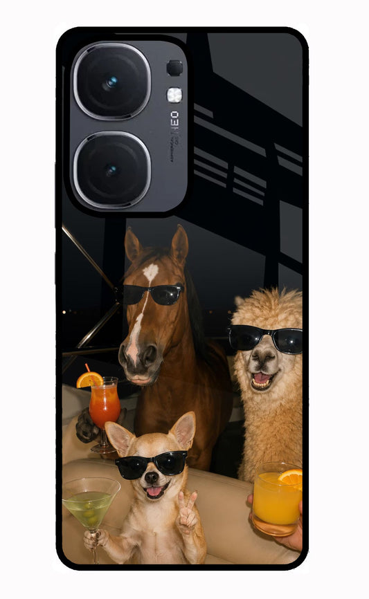Party Squad iQOO Neo 9 Back Cover Glass Case - Hello Swanky