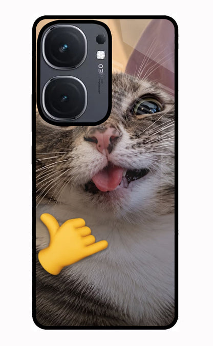 Silly Cat Call iQOO Neo 9 Back Cover Glass Case - Hello Swanky