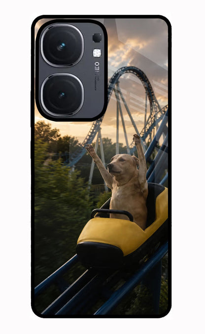 Rollercoaster Dog iQOO Neo 9 Back Cover Glass Case - Hello Swanky