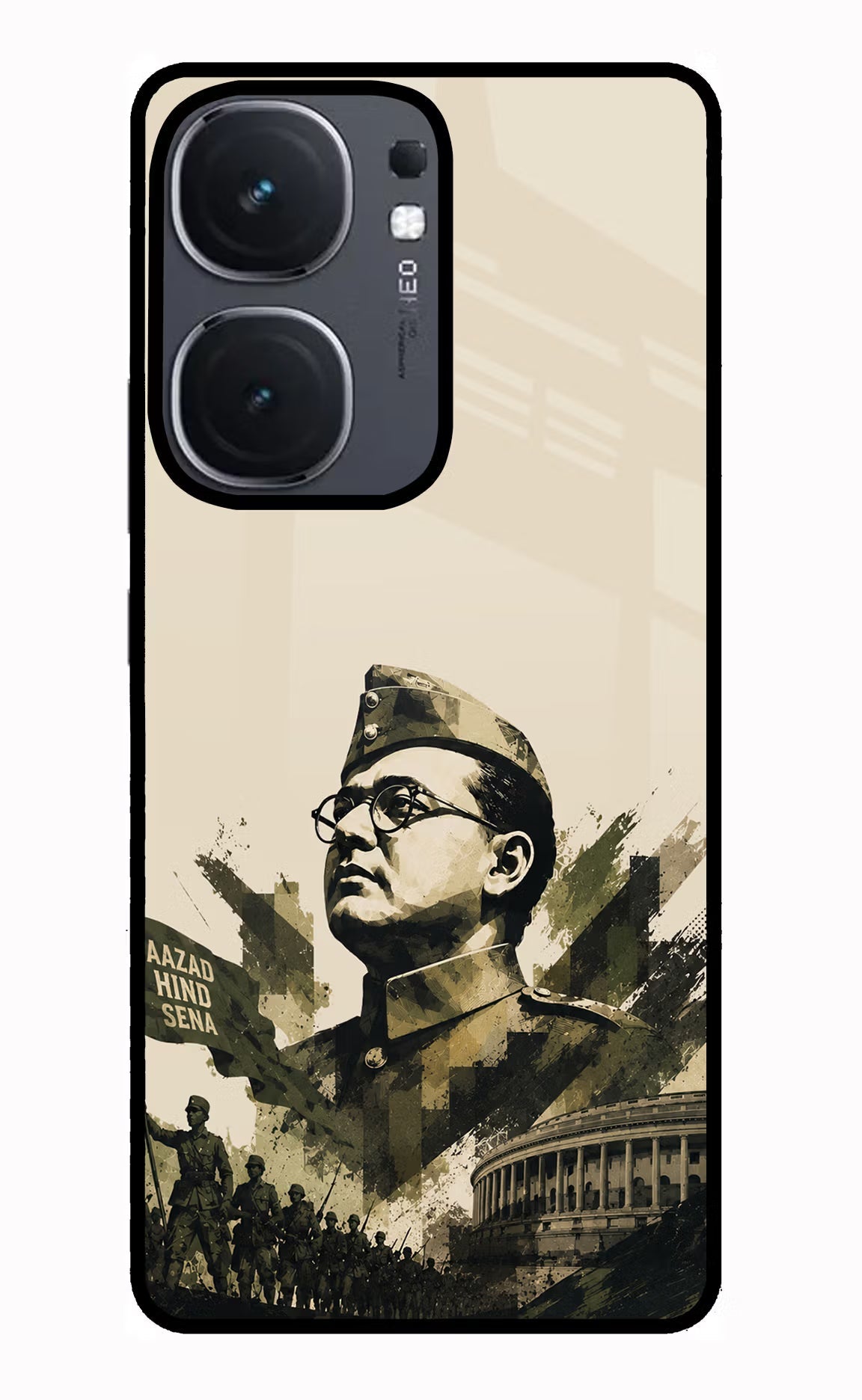 Netaji Rising iQOO Neo 9 Back Cover Glass Case - Hello Swanky