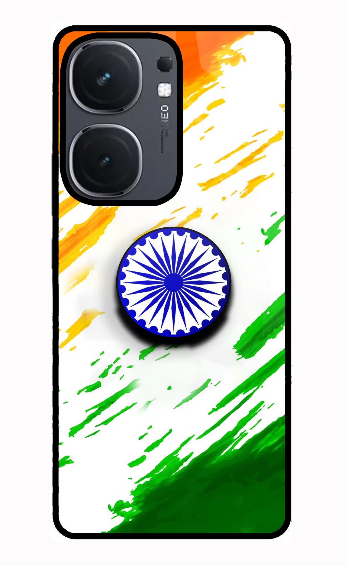 Indian Flag Ashoka Chakra iQOO Neo 9 Back Cover Glass Case - Hello Swanky