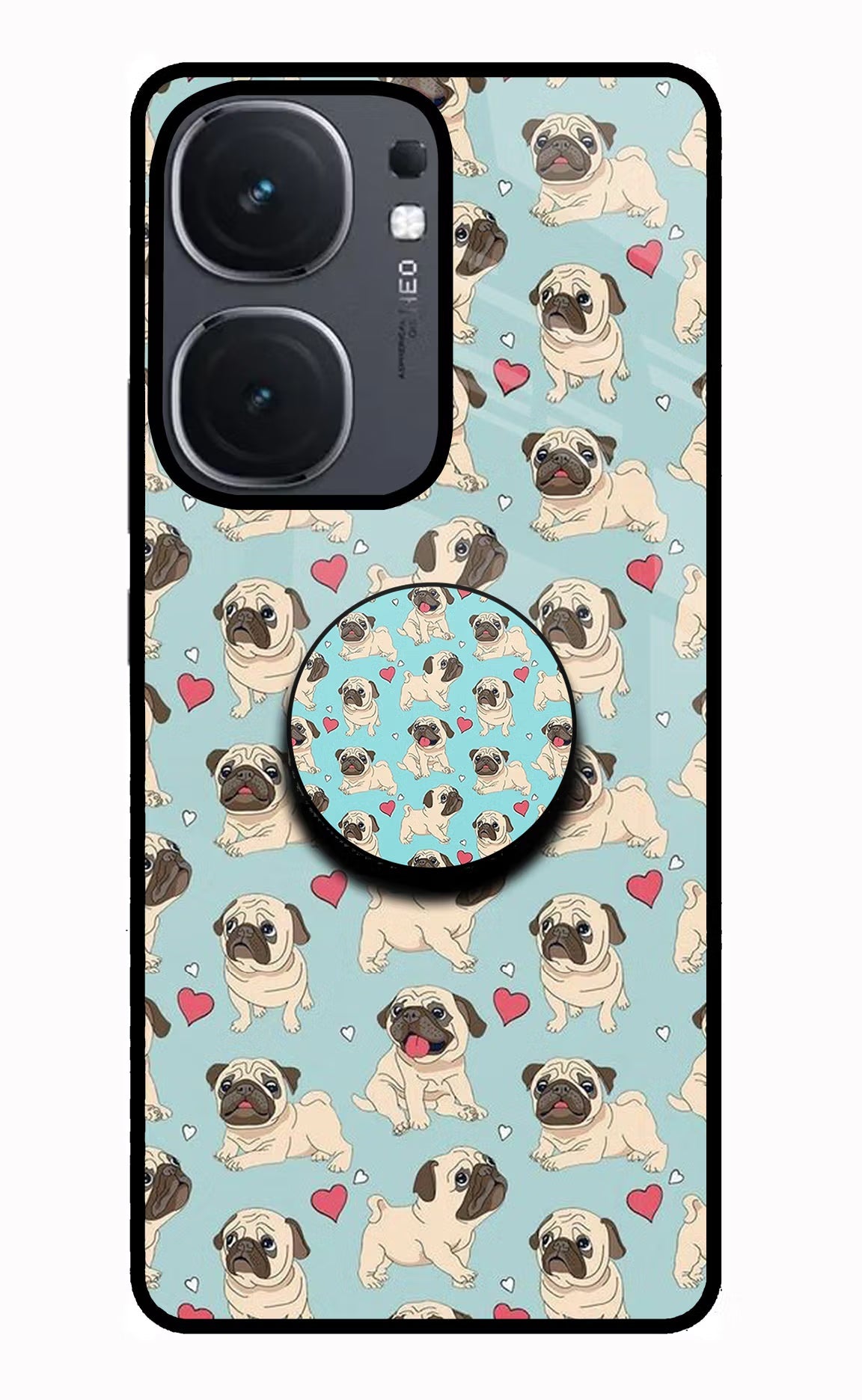 Pug Dog iQOO Neo 9 Back Cover Glass Case - Hello Swanky