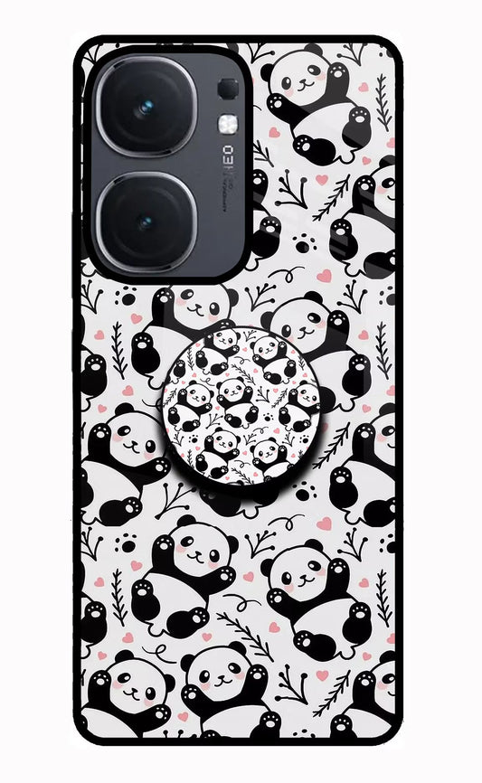 Cute Panda iQOO Neo 9 Back Cover Glass Case - Hello Swanky