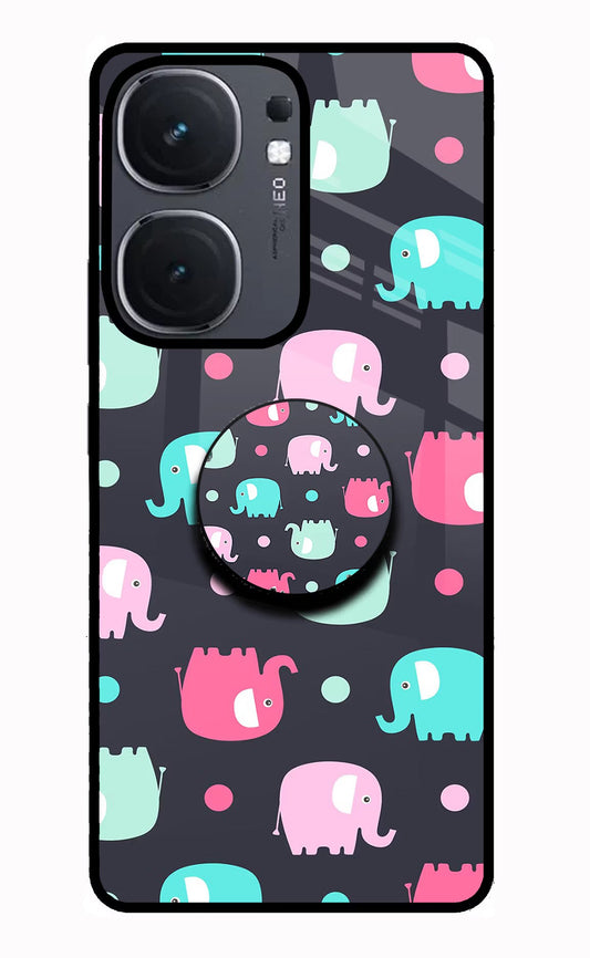 Baby Elephants iQOO Neo 9 Back Cover Glass Case - Hello Swanky