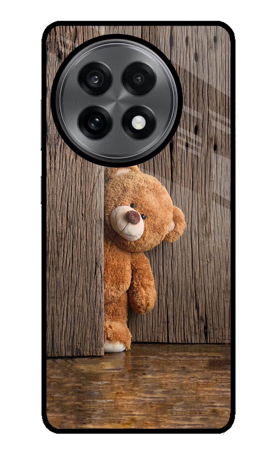 Teddy Wooden OnePlus 13R Glass Case