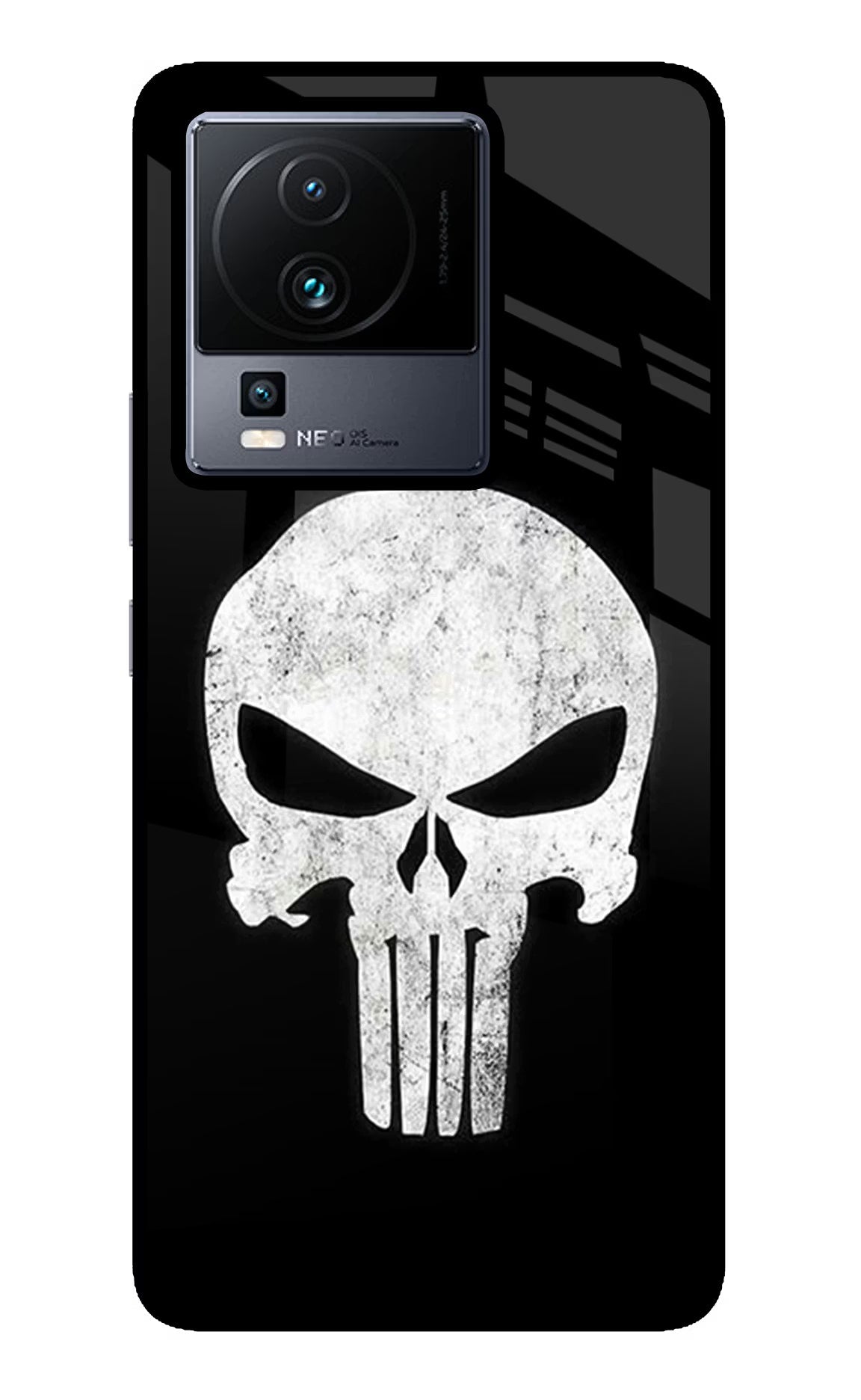 Punisher Skull iQOO Neo 7 Pro Back Cover Glass Case - Hello Swanky
