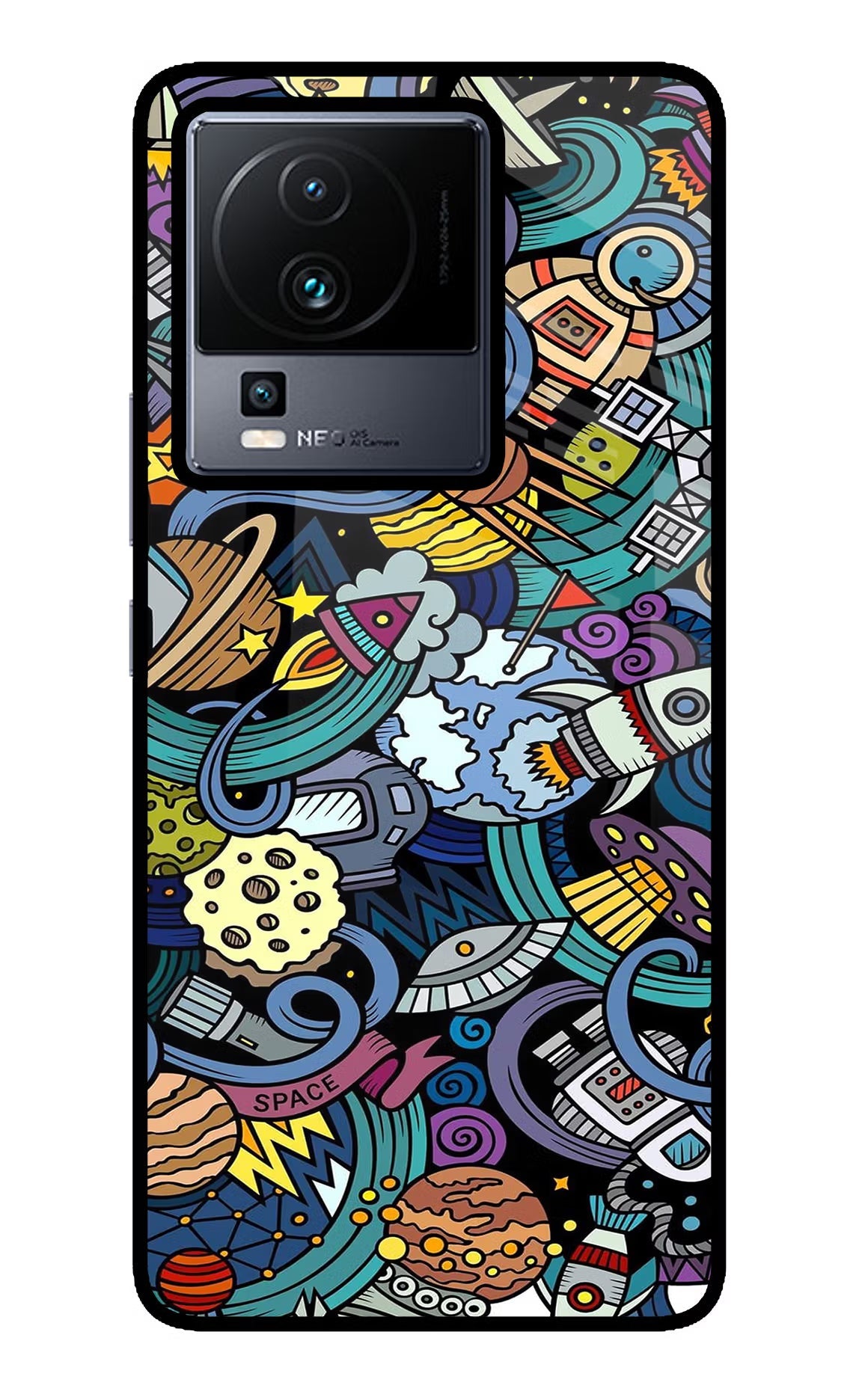 Space Abstract iQOO Neo 7 Pro Back Cover Glass Case - Hello Swanky