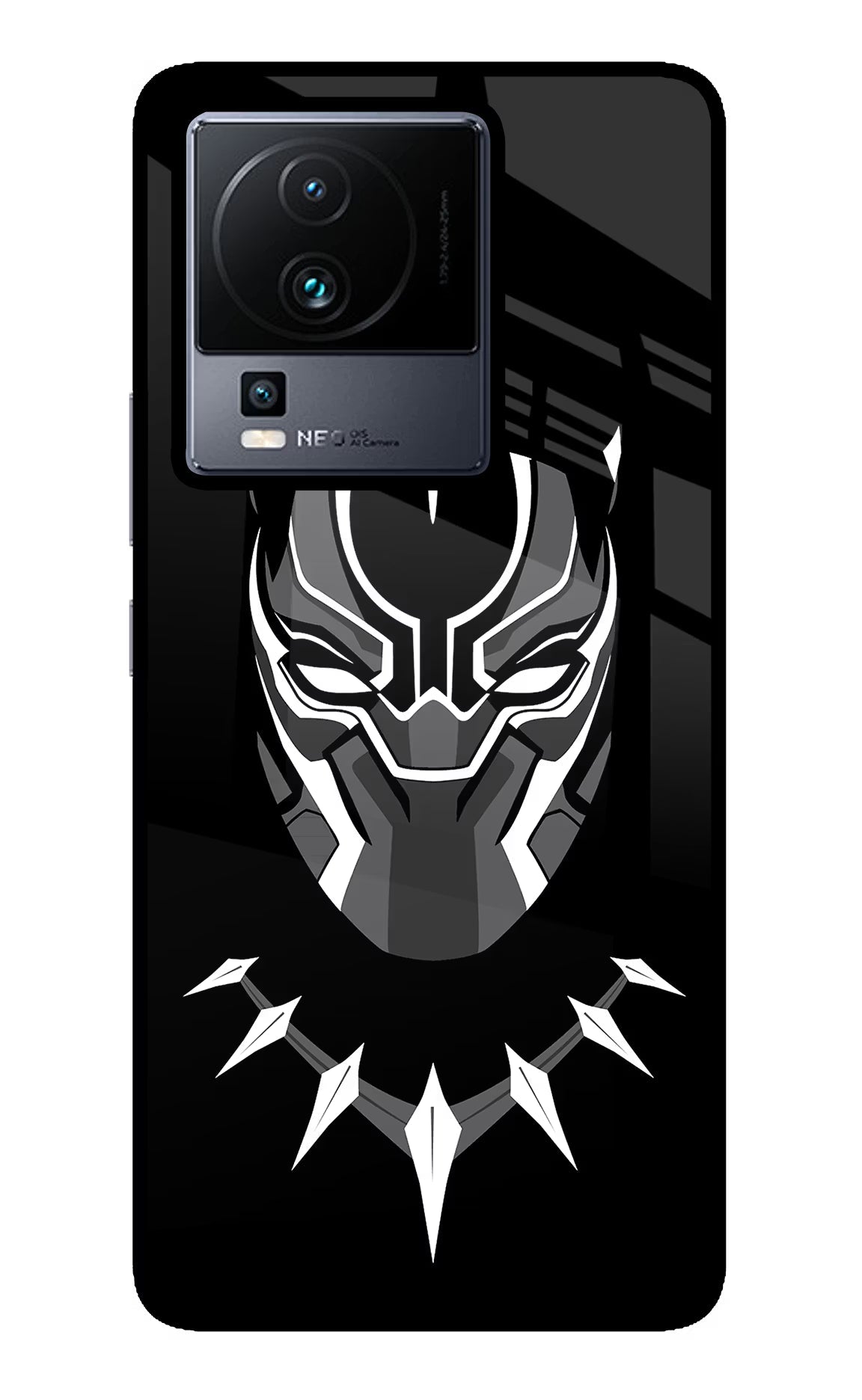 Black Panther iQOO Neo 7 Pro Back Cover Glass Case - Hello Swanky