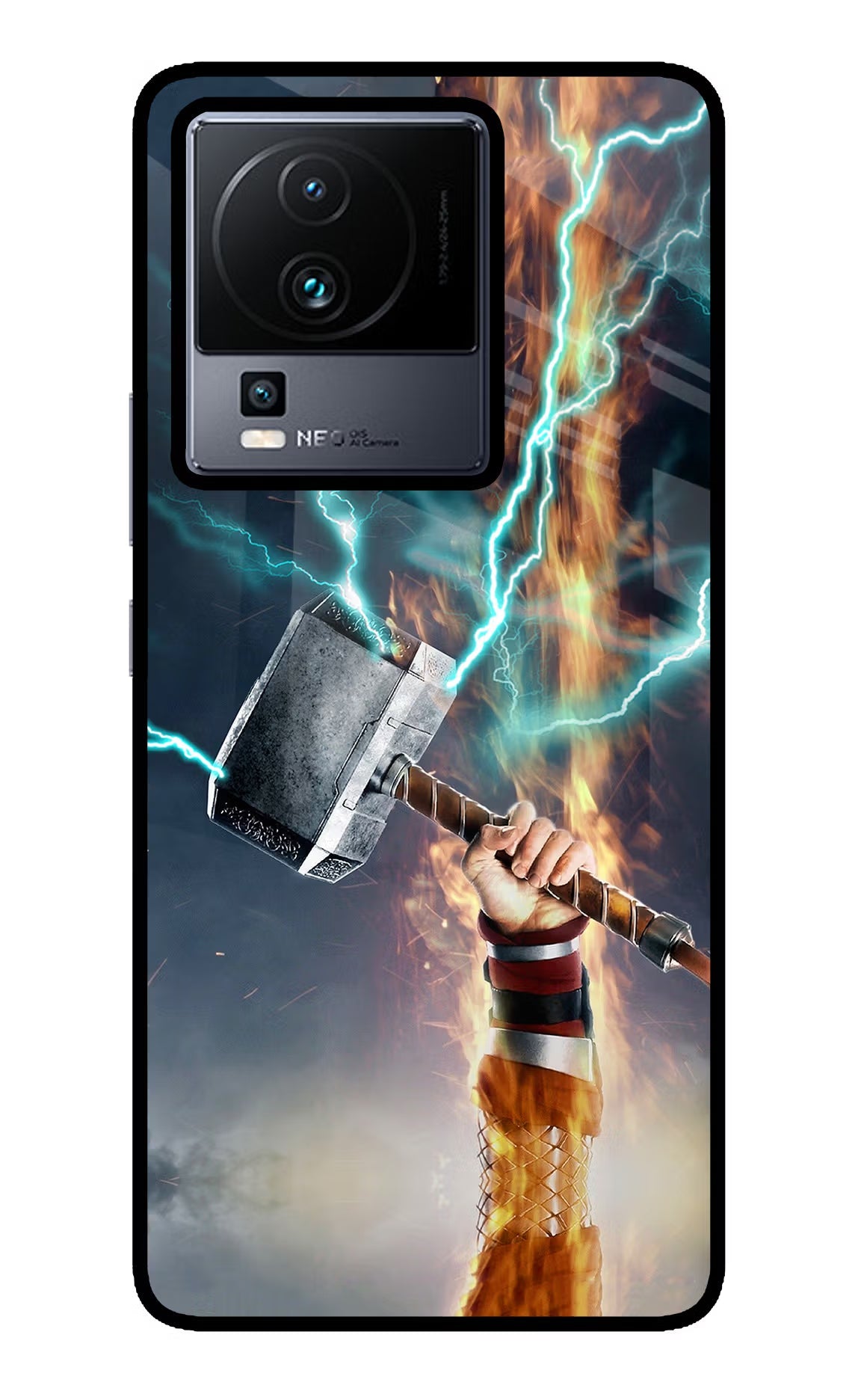 Thor Hammer Mjolnir iQOO Neo 7 Pro Back Cover Glass Case - Hello Swanky