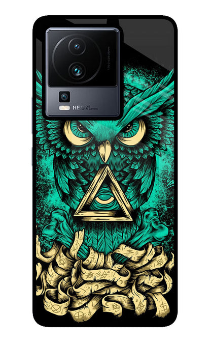 Green Owl iQOO Neo 7 Pro Back Cover Glass Case - Hello Swanky