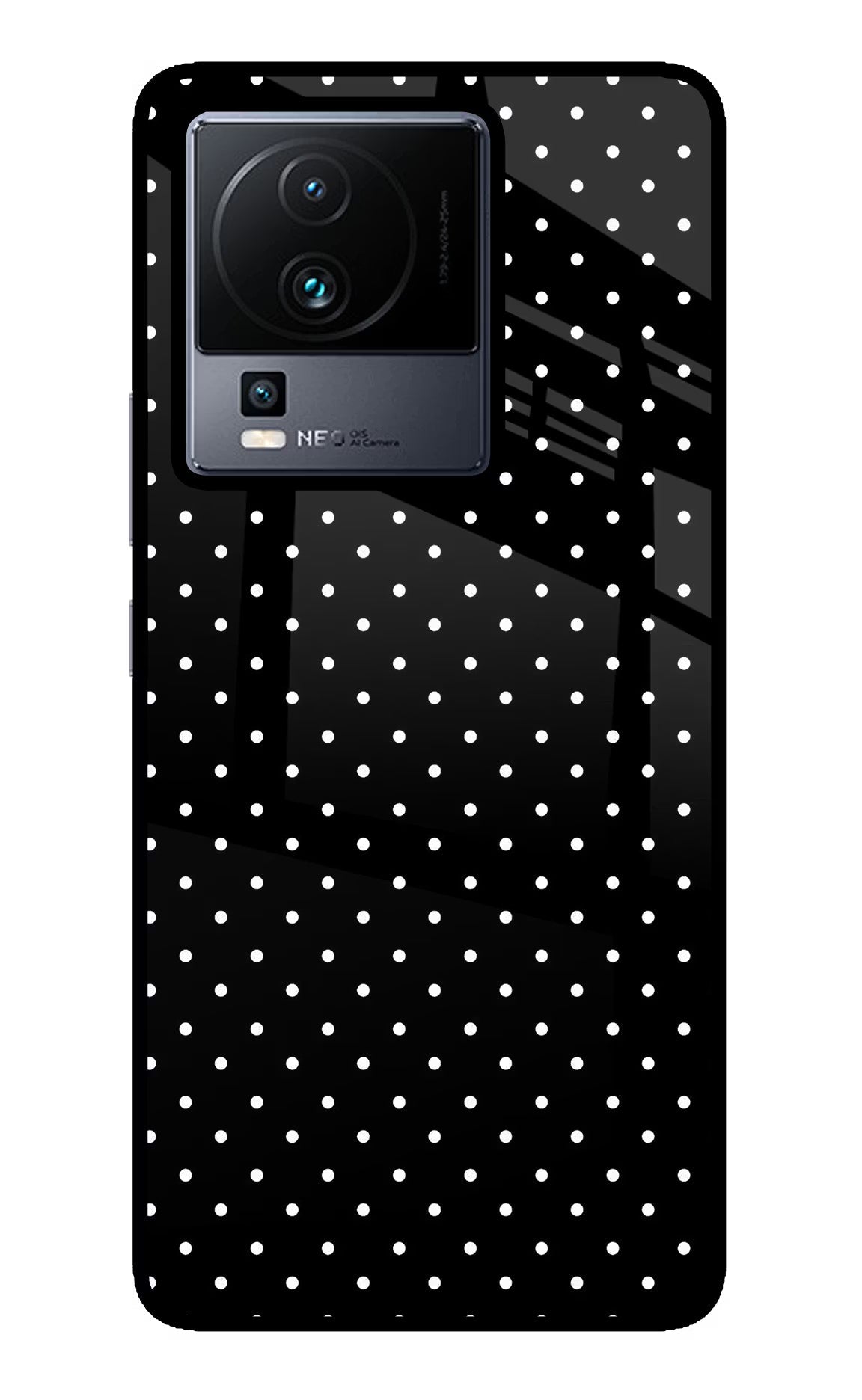 White Dots iQOO Neo 7 Pro Back Cover Glass Case - Hello Swanky