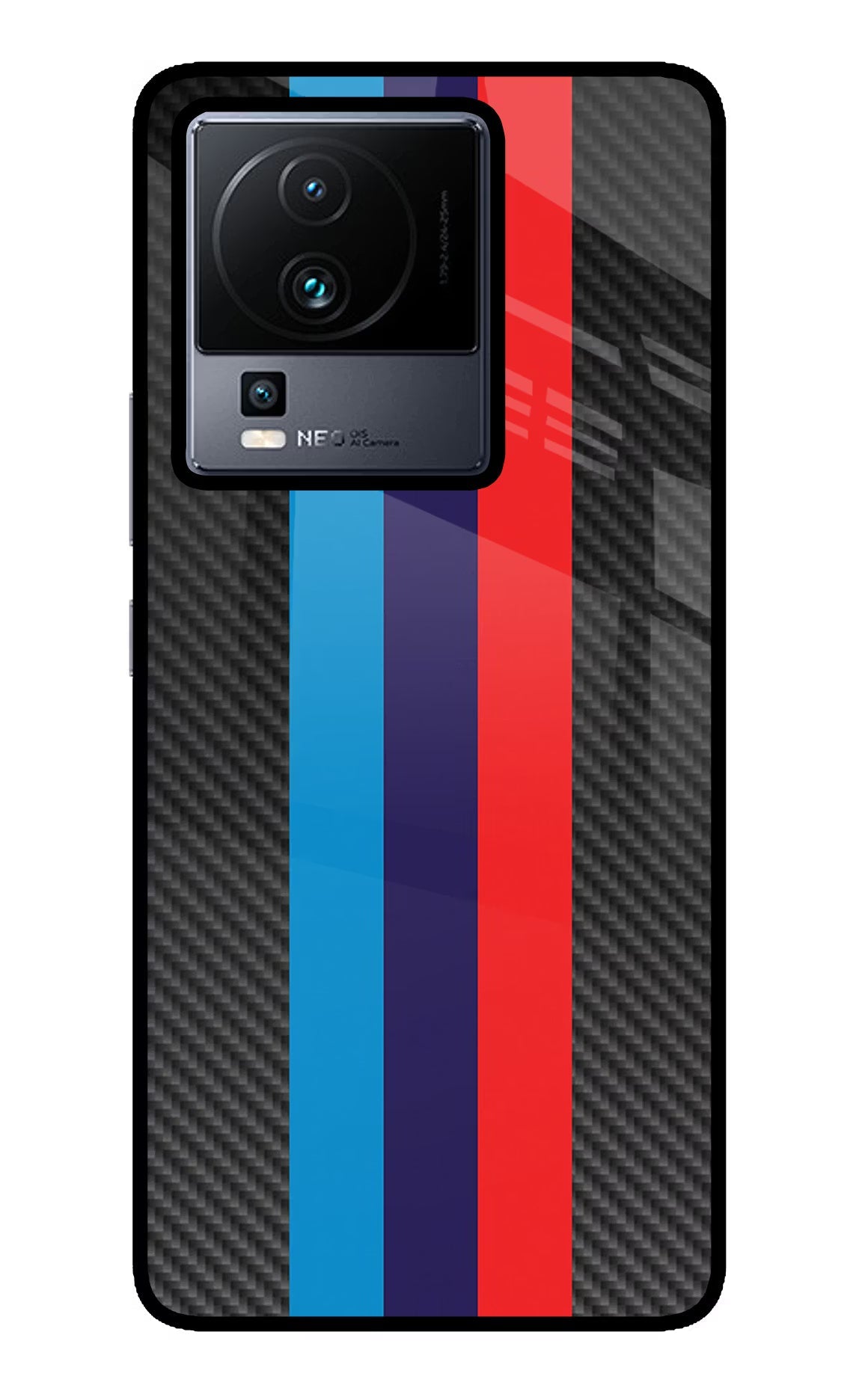 BMW Stripes Pattern iQOO Neo 7 Pro Back Cover Glass Case - Hello Swanky