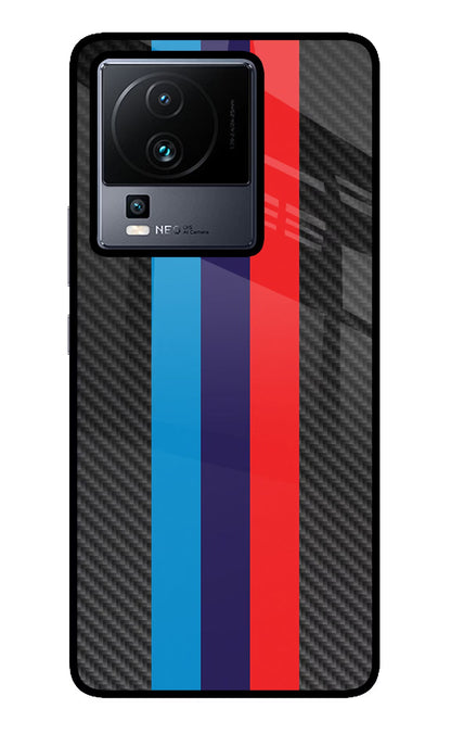 BMW Stripes Pattern iQOO Neo 7 Pro Back Cover Glass Case - Hello Swanky