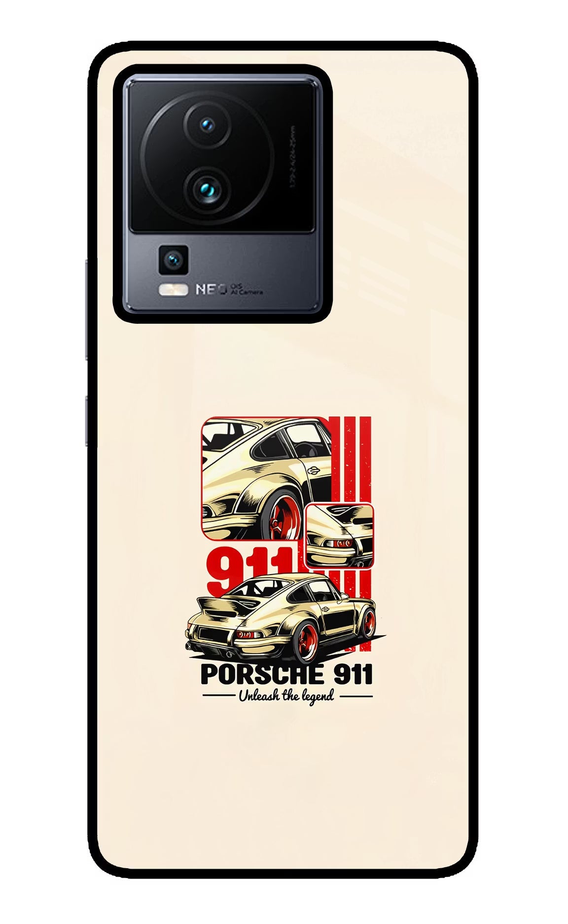 Classic Porsche 911 iQOO Neo 7 Pro Back Cover Glass Case - Hello Swanky