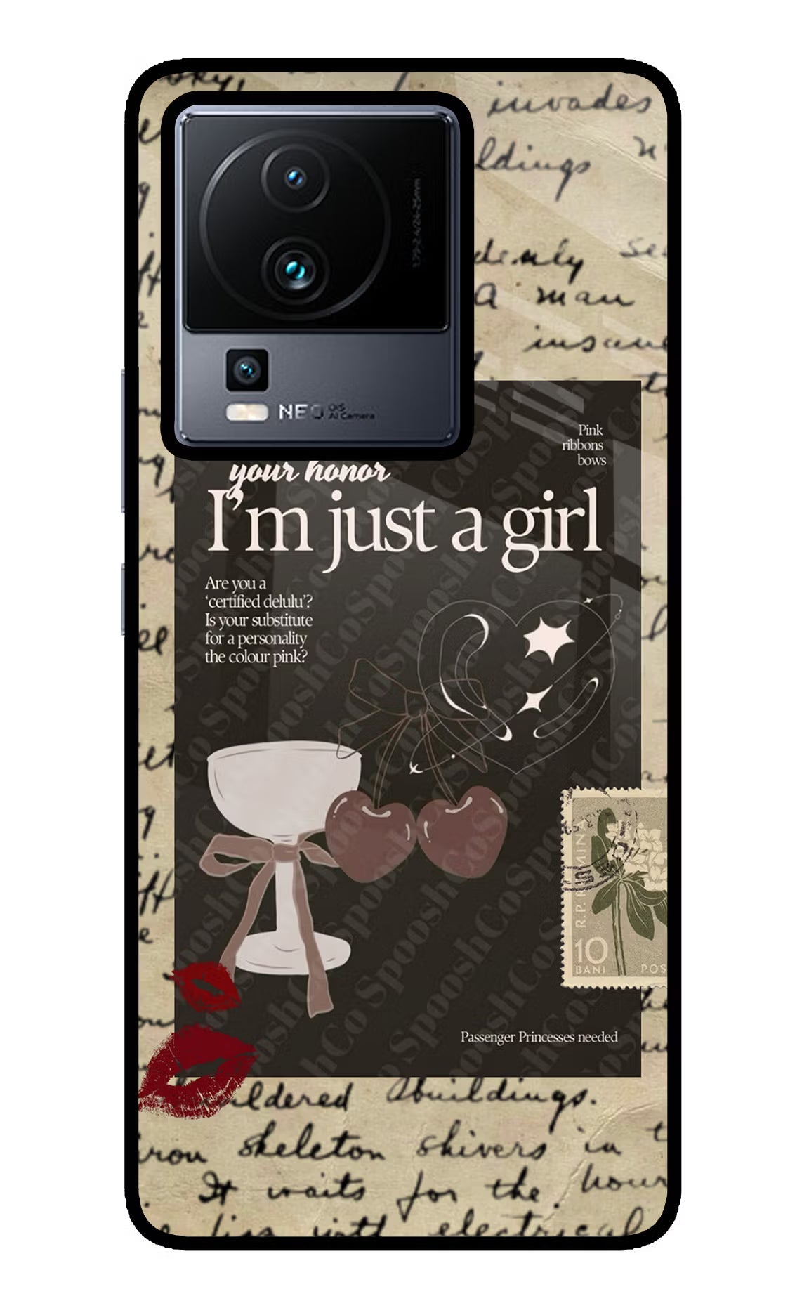 I Am Just a Girl iQOO Neo 7 Pro Back Cover Glass Case - Hello Swanky